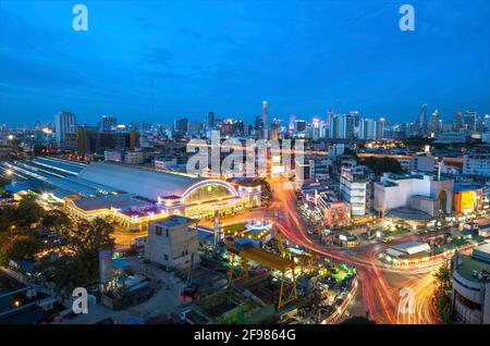 Bangkok Railway Station unofficially known as Hua Lamphong Stati Stock Photo