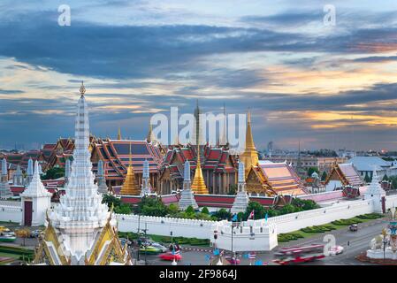 Bangkok City Pillars Shrine and Wat Phra Kaew Stock Photo