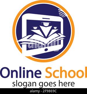Online Education logo design template. Online course logo design. Online Learning logo Stock Vector