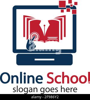 Online Education logo design template. Online course logo design. Online Learning logo Stock Vector