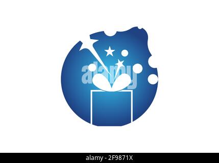 Gift Box, gift shop logo icon illustration vector design. Stock Vector