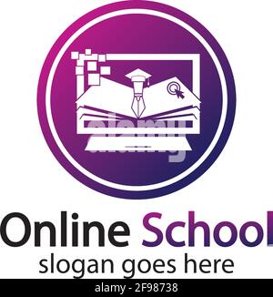 Online Education logo design template. Online course logo design. Online Learning logo Stock Vector