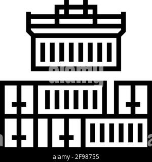 containers loader port line icon vector illustration Stock Vector Image ...