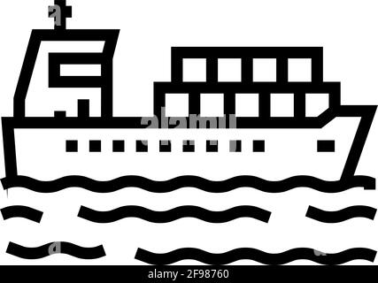 containers loader port line icon vector illustration Stock Vector Image ...