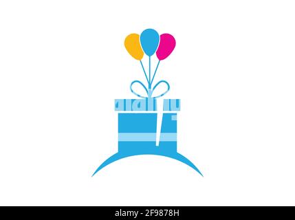 Gift Box, gift shop logo icon illustration vector design. Stock Vector
