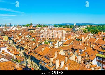 Aerial view of Bern with Zytglogge clock tower, Switzerland Stock Photo