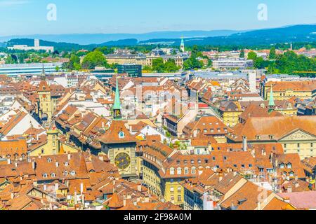 Aerial view of Bern with Zytglogge clock tower, Switzerland Stock Photo