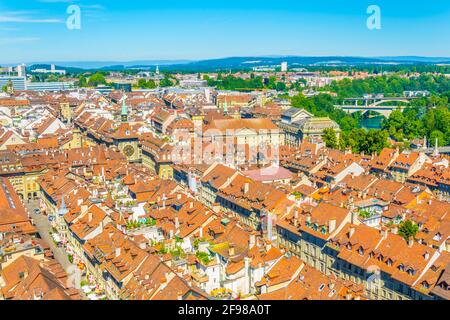 Aerial view of Bern with Zytglogge clock tower, Switzerland Stock Photo