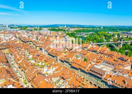 Aerial view of Bern with Zytglogge clock tower, Switzerland Stock Photo