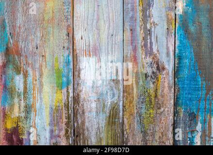 Colorful painted old wood texture background - perfect for wallpaper Stock Photo