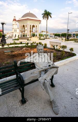 Statue of a guitar player in Parque Cespedes, Manzanillo, Granma, Cuba Stock Photo