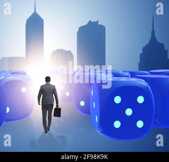 The businessman walking away from random chances of success Stock Photo