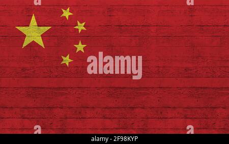 Grunge China flag textured background. Vector illustration Stock Vector