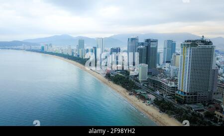 Nha Trang beach city skyline, Vietnam Stock Photo
