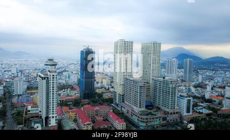 Nha Trang beach city skyline, Vietnam Stock Photo