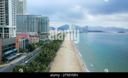 Nha Trang beach city skyline, Vietnam Stock Photo