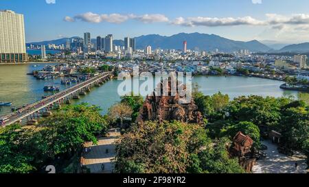 04 April 2021 - Ponagar or Thap Ba Po Nagar is a Cham temple tower near Nha Trang city in Vietnam Stock Photo