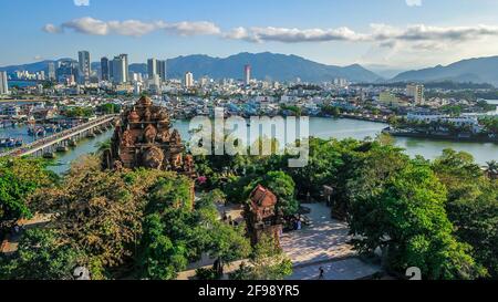 04 April 2021 - Ponagar or Thap Ba Po Nagar is a Cham temple tower near Nha Trang city in Vietnam Stock Photo