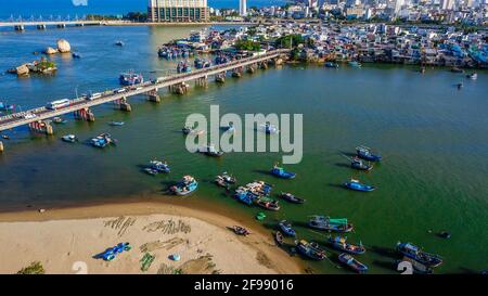 04 April 2021 - Ponagar or Thap Ba Po Nagar is a Cham temple tower near Nha Trang city in Vietnam Stock Photo