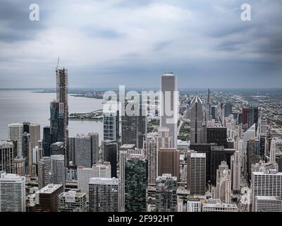 High Rise buildings of Chicago - aerial view - travel photography Stock Photo