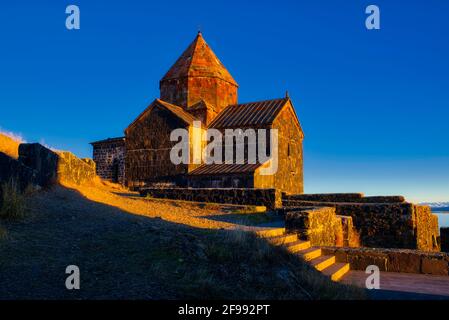 The remnants of the monastery that was constructed in the 9th century include only two temples – Surb Arakelots and Surb Astvatsatsin, standing among Stock Photo