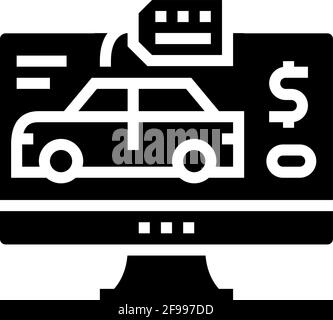 car shop department glyph icon vector illustration Stock Vector