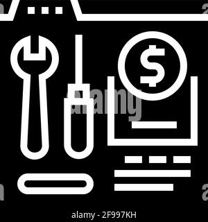 repair shop department glyph icon vector illustration Stock Vector