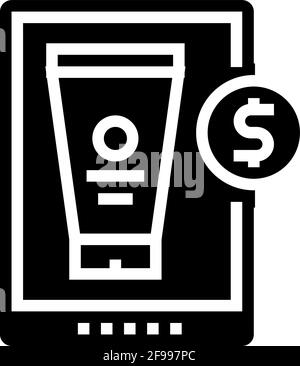 cosmetics shop department glyph icon vector illustration Stock Vector