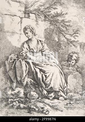 The Young Girl Resting, 1756. Stock Photo