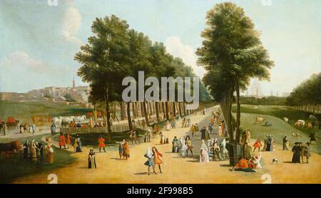 View of the Mall in Saint James's Park, after 1709-1710. Stock Photo