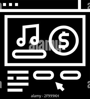 music shop department glyph icon vector illustration Stock Vector