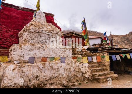 Stupa of Nako monastery  dated to the 11th century at Budhhist monastery in Nako village, Kinnaur, Himachal Pradesh. Stock Photo