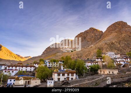 Kye Gompa also spelled Ki, Key or Kee is a biggest Tibetan Buddhist monastery located at an altitude of 4166 m close to Spiti River in Spiti Valley of Stock Photo