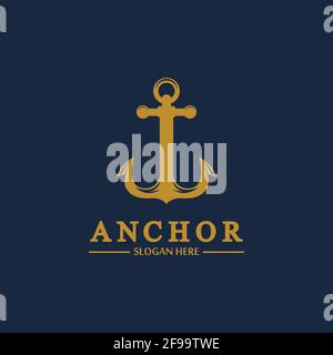 Anchor logo and symbol template icons app vector image Stock Vector