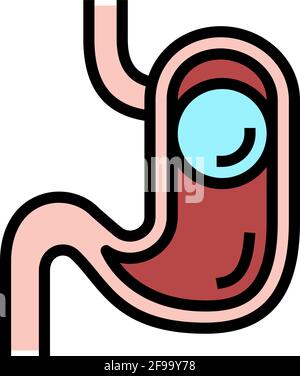 bloating bariatric color icon vector illustration Stock Vector