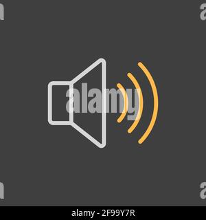 Max volume high vector flat icon on dark background. Graph symbol for music and sound web site and apps design, logo, app, UI Stock Vector