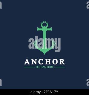 Anchor logo and symbol template icons app vector image Stock Vector