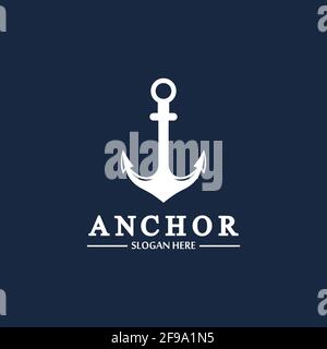 Anchor logo and symbol template icons app vector image Stock Vector
