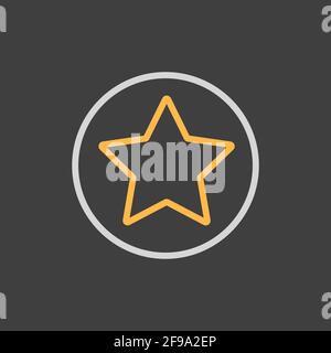 Add to favorites vector icon on dark background, star symbol. Graph symbol for music and sound web site and apps design, logo, app, UI Stock Vector