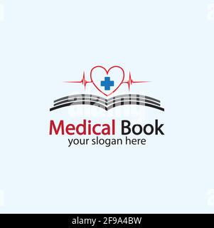 Medical Book Logo icon design vector,health book education logo Designs Inspiration. Stock Vector