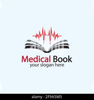 Medical Book Logo icon design vector,health book education logo Designs Inspiration. Stock Vector