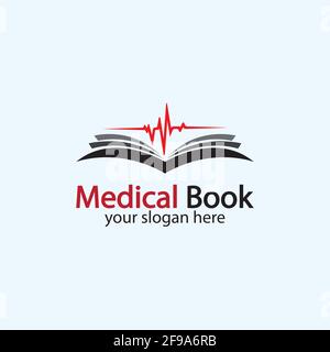 Medical Book Logo icon design vector,health book education logo Designs Inspiration. Stock Vector