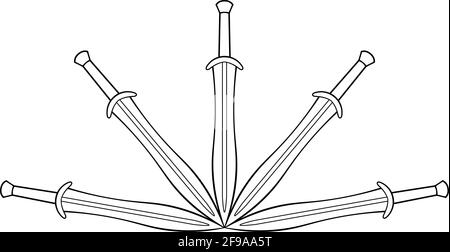 Spartan Lakonia sword decoration / page separator Stock Vector
