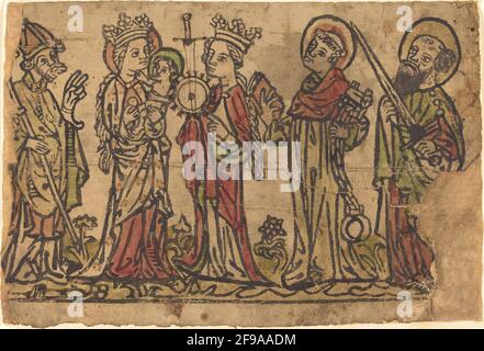 Madonna and Child with Four Saints, c. 1410/1430. Stock Photo