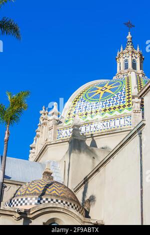St Francis Chapel dome over the Museum of Man, Balboa Park, San Diego, California, USA Stock Photo