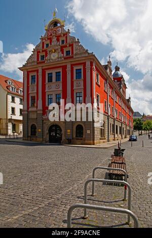Main market and historic town hall, residential city of Gotha, Thuringia, Germany Stock Photo