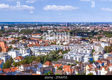 Aerial view to Augsburg-Pfersee Stock Photo