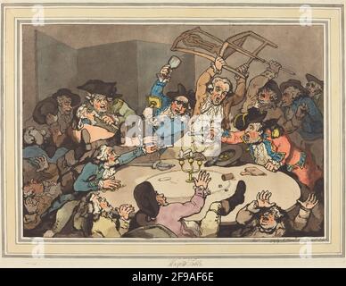 Kick Up at a Hazard Table 1787 Thomas Rowlandson British Men from ...