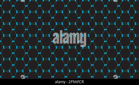 Black wallpaper and green hexagon Stock Vector