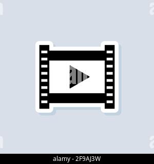 Movie Player sticker. Media Player. Vector on isolated background. EPS 10. Stock Vector